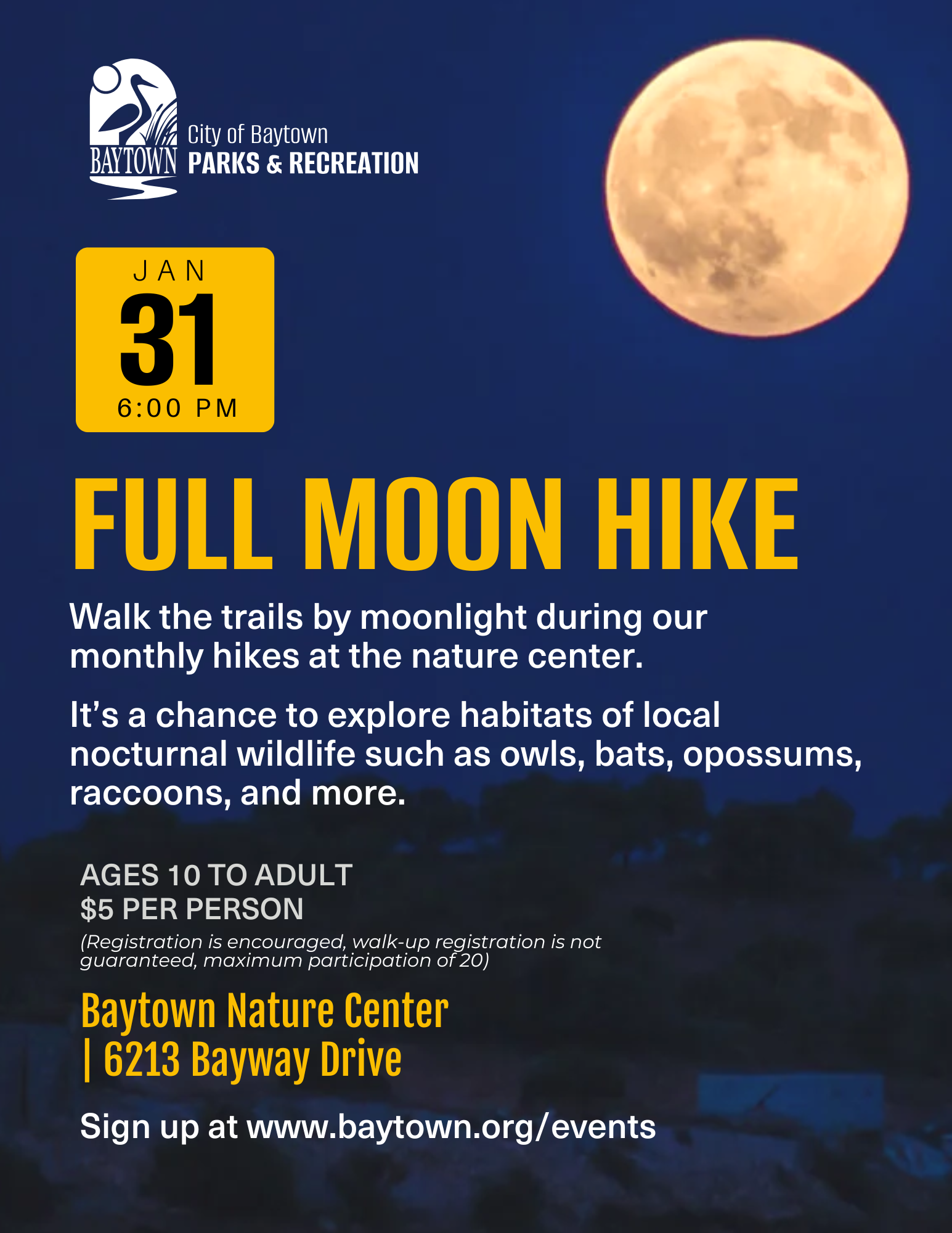2026 Full Moon Hike Dates Vertical