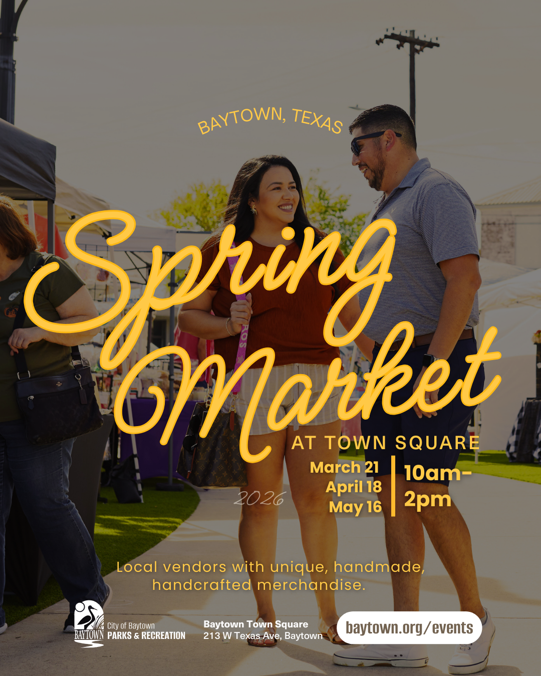 10 am to 2 pm at 213 W. Texas Avenue for three Saturdays filled with local shopping, f