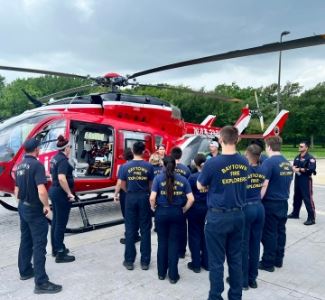 News Image Fire Fighters with Helicopter