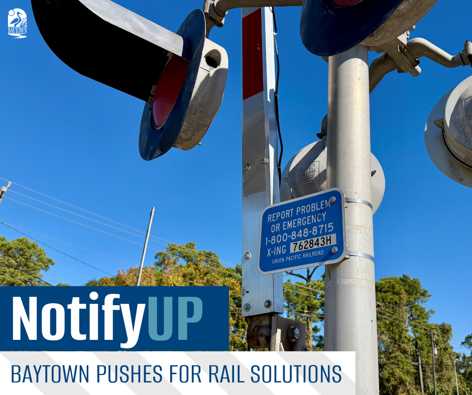 Railroad Crossing with Notify UP headline