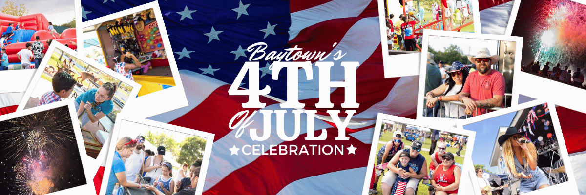 Baytown Texas July 4th Concert Photo Collage with logo