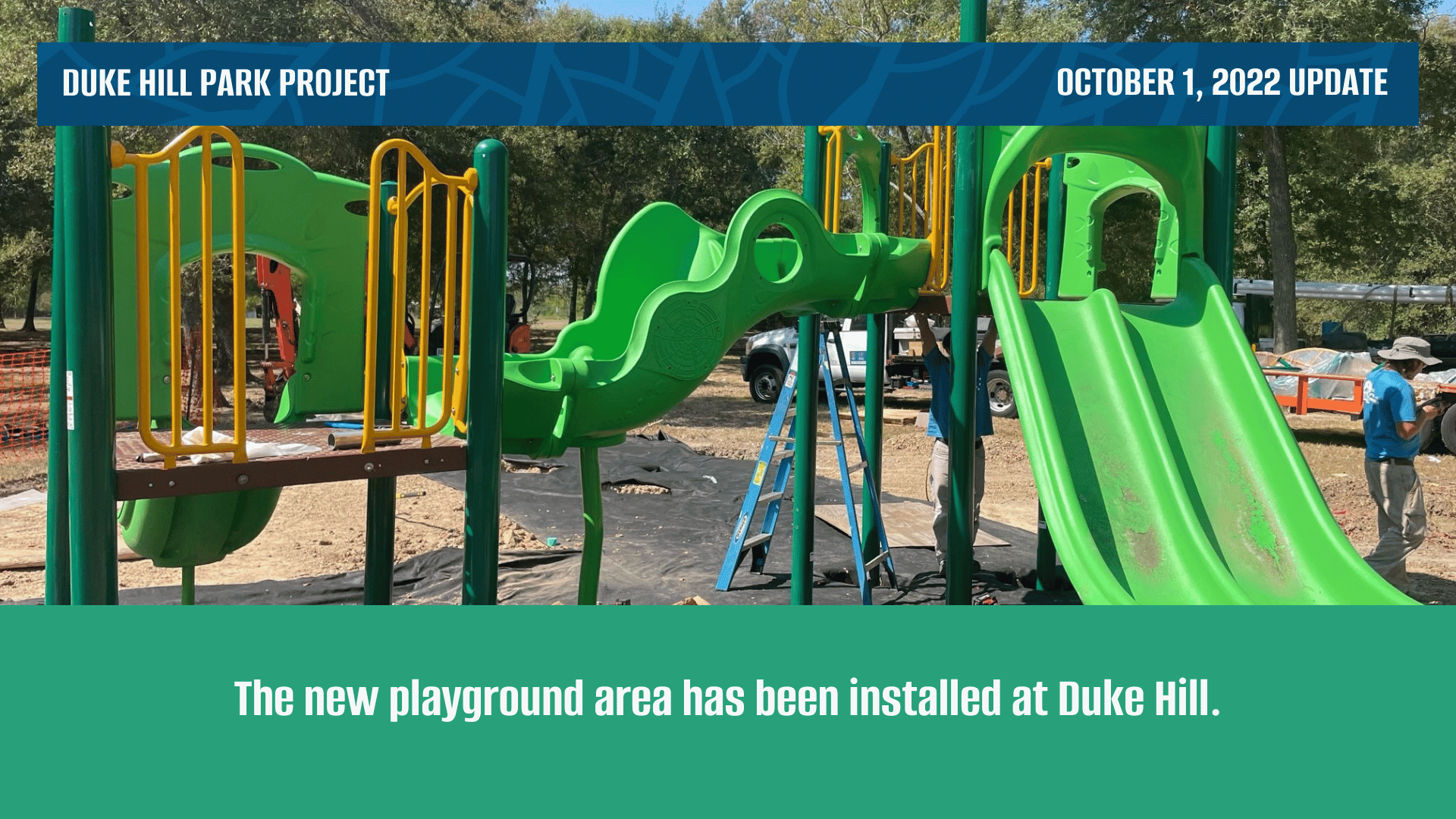 Duke Hill: The new playground area has been installed at Duke Hill.